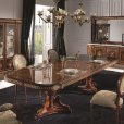 Creaciones Fejomi, mueble para comedor clásico de lujo, mesa comedor con marquetería de lujo, comprar muebles de lujo en España, aparador con marquetería clásica 